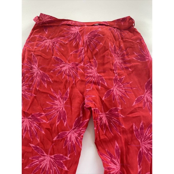 Dee Elly 2 Piece Pants and Cropped Top Outfit Hawaiian Print Red Women's Large - Picture 7 of 11